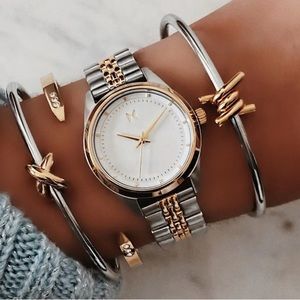 NWT MVMT Rise Mini Bracelet Watch, 30mm, Two Tone